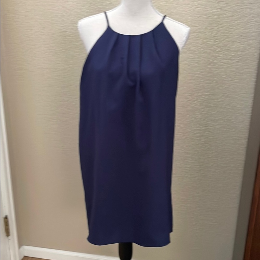 Elegant Navy Blue Sleeveless Dress